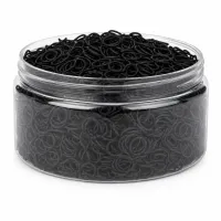 Supreme Black Elastic Hair Rubber Bands – 1000 Count – Image 1