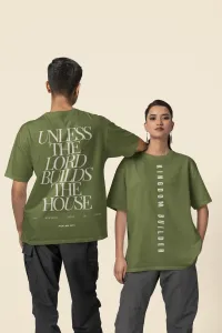 Shirt - Unless The Lord Builds The House – Green, Large