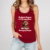 My Spirit Animal is a Grumpy Bear Women's T-Shirt – Racerback Tank, Red, 2X-Large