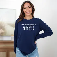 I'm Married to a Grumpy Old Guy Long Sleeve T-Shirt – Navy, X-Large