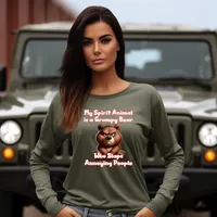 My Spirit Animal is a Grumpy Bear Long Sleeve T-Shirt – Military Green, X-Large