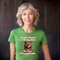 My Spirit Animal is a Grumpy Bear Women's T-Shirt – Women's Fitted Tee, Irish Green, 2X-Large