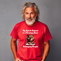 My Spirit Animal is a Grumpy Bear Men's T-Shirt – Red, 2X-Large