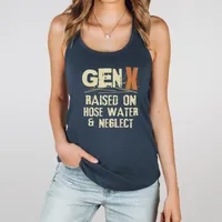 Gen X Raised on Hose Water and Neglect Women's T-Shirt – Racerback Tank, Indigo, Medium