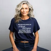 Before We Work on Artificial Intelligence Women's T-Shirt – Women's T-Shirt, Navy, 2X-Large