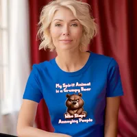 My Spirit Animal is a Grumpy Bear Women's T-Shirt – Women's Fitted Tee, Royal Blue, X-Large