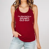 I'm Married to a Grumpy Old Guy Women's T-Shirt – Racerback Tank, Red, 2X-Large