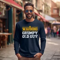 Warning Grumpy Old Guy Long Sleeve T-Shirt – Navy, X-Large