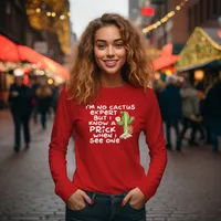 I'm No Cactus Expert Long Sleeve T-Shirt – Red, Medium