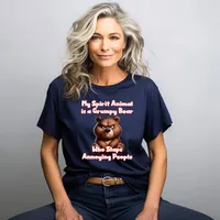 My Spirit Animal is a Grumpy Bear Women's T-Shirt – Women's T-Shirt, Navy, 2X-Large