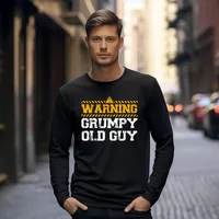 Warning Grumpy Old Guy Long Sleeve T-Shirt – Black, Small