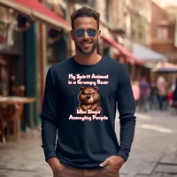 My Spirit Animal is a Grumpy Bear Long Sleeve T-Shirt – Navy, X-Large