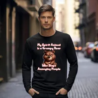 My Spirit Animal is a Grumpy Bear Long Sleeve T-Shirt – Black, Small