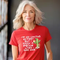 I'm No Cactus Expert Women's T-Shirt – Women's Fitted Tee, Red, 2X-Large