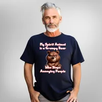 My Spirit Animal is a Grumpy Bear Men's T-Shirt – Navy, 2X-Large