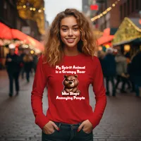 My Spirit Animal is a Grumpy Bear Long Sleeve T-Shirt – Red, Medium