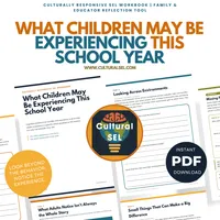 Back to School SEL Workbook for Parents & Teachers | Culturally Responsive Social Emotional Learning Printable | PDF – Image 1