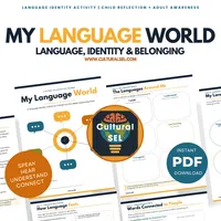 Language Identity Activity for Kids | Multilingual SEL Workbook | Cultural Identity & Belonging Printable – Image 1
