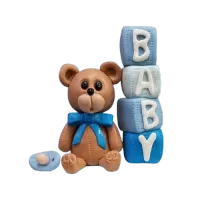 Boy Gender Reveal Fondant Cake | Custom Baby Shower Cake – Image 1