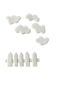 Fondant Fence & Cloud Cake Decorations | Farmyard Collection – Image 1