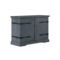 Charcoal Gray Iron Strap Accent Cabinet  – Image 1