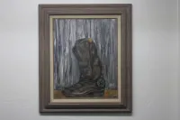 Framed Cowboy Boot Local Art Juan Baldor – Image 1