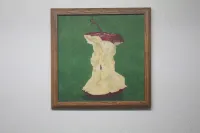 Framed Apple Core Painting Juan Baldor – Image 1