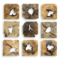 Bahati Wood Wall Decor, Natural, S/9 – Image 2