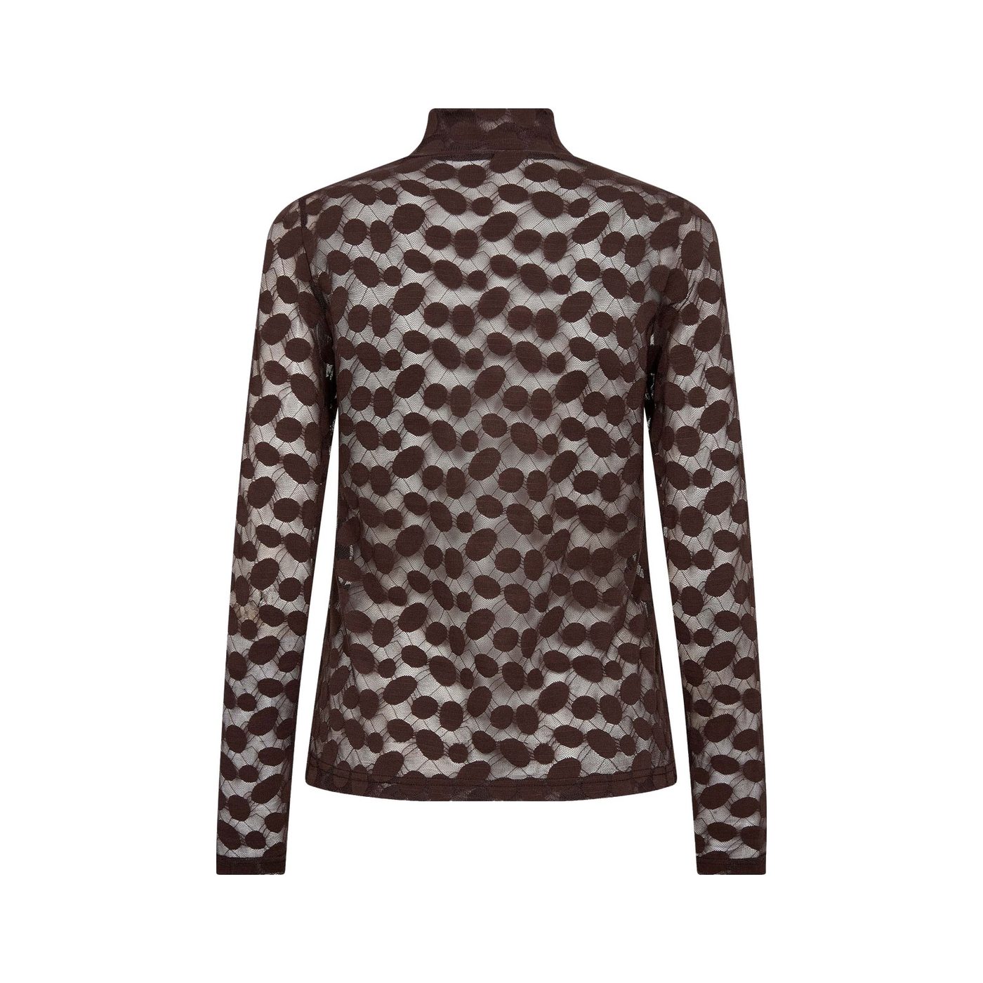 CoCouture Bluse Penola Rollkragen transparent Braun – Image 2