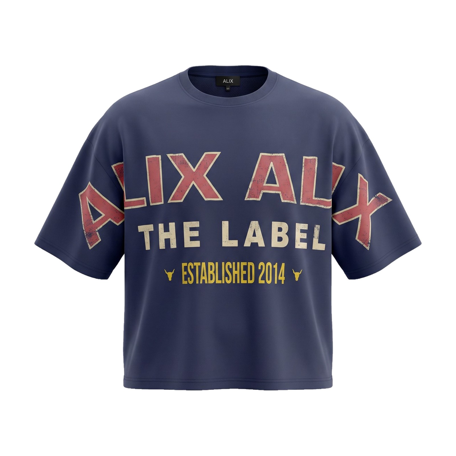 ALIX Oversized T-Shirt mit Logoprint – Navy – Image 1