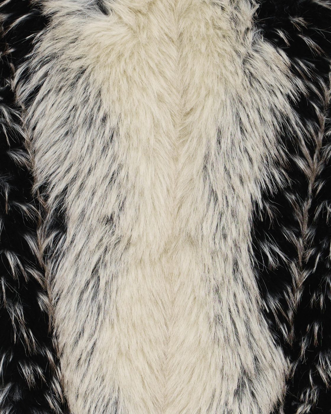 ICHI Fellimitat-Jacke Flaxa in Creme und Schwarz – Image 5