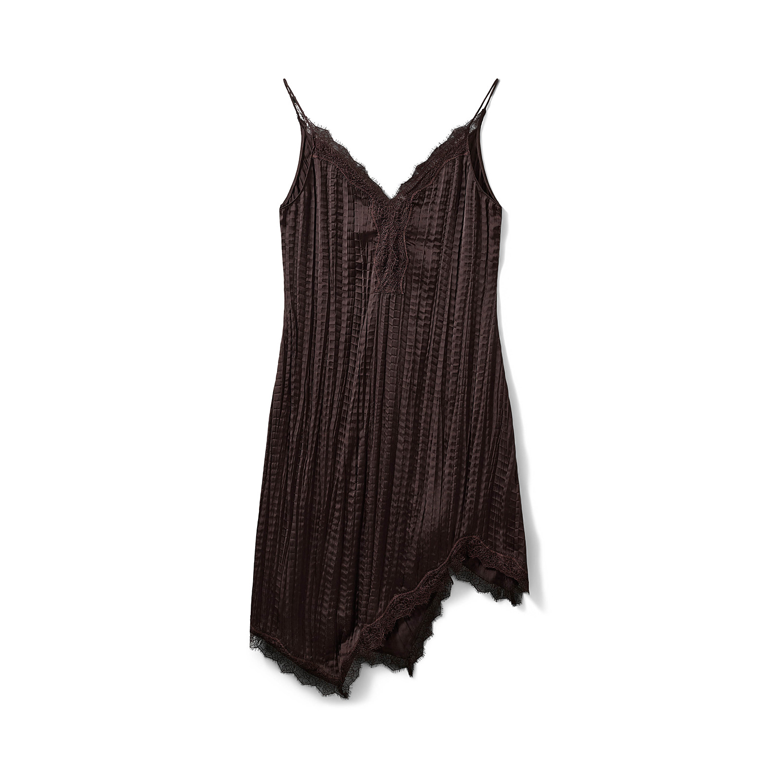 Sofie Schnoor Kleid „WinonaSW“ – Satin, asymmetrisch, Dark Brown – Image 2