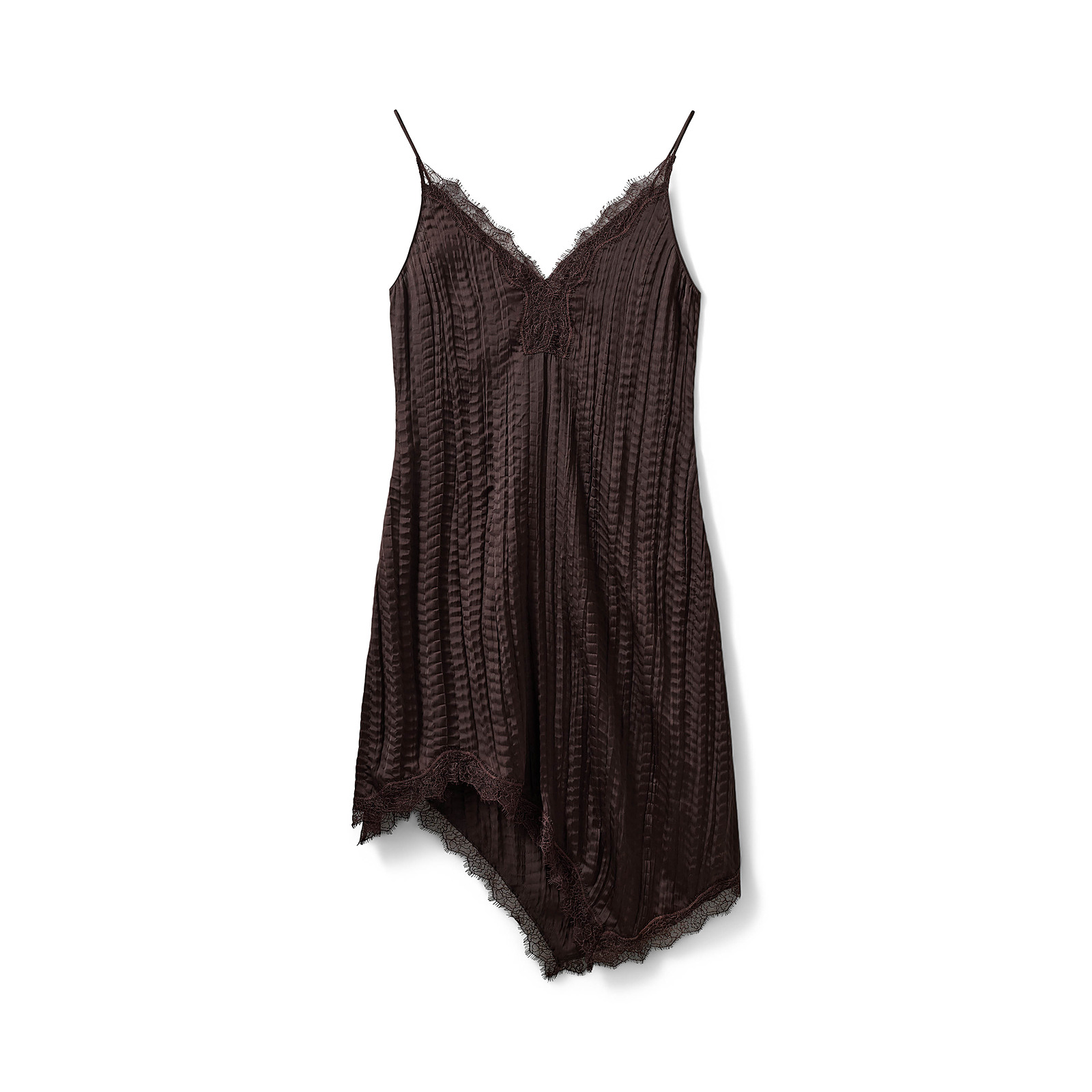 Sofie Schnoor Kleid „WinonaSW“ – Satin, asymmetrisch, Dark Brown – Image 3