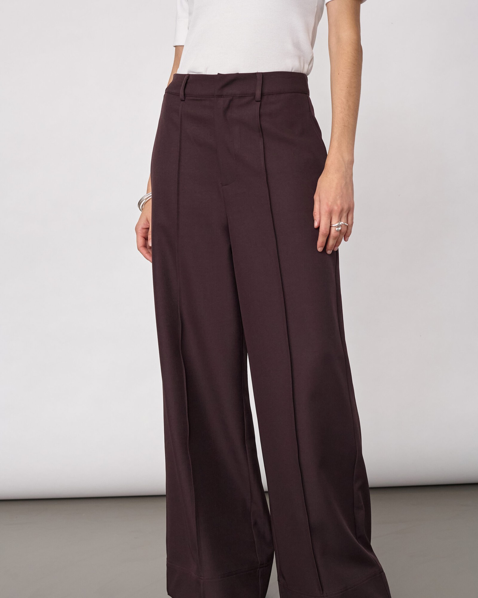 CoCouture Hose Luna Bundfalte weit Bison – Image 3