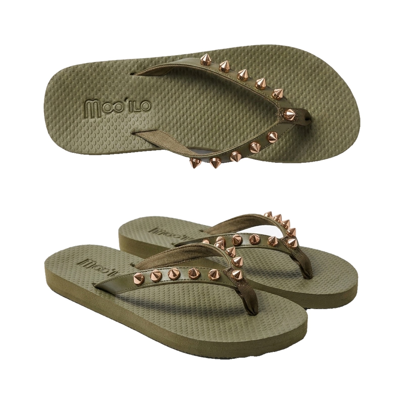 Flip Flop Nieten Khaki – Image 1