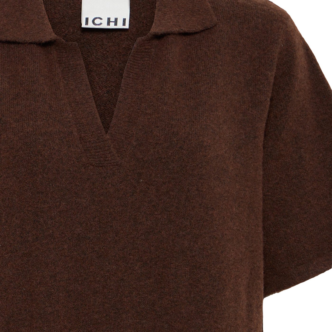 ICHI Strickkleid Dasila Polokragen Braun – Bild 6