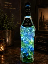 Midori Melon Liqueur Fairy Light Bottle Home Décor – Image 1
