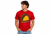 Taco 'Bout It Graphic T-Shirt Red – Small
