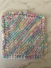 Ms. Mary Ann's Dish Cloth "Made with Love" – Multi Pastels