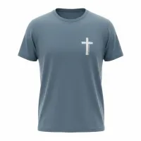 For God and Country graphic Tee – Denim Blue, S