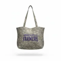 Farmersville Farmers Camo Tote – Digital Gray Camo with Purple
