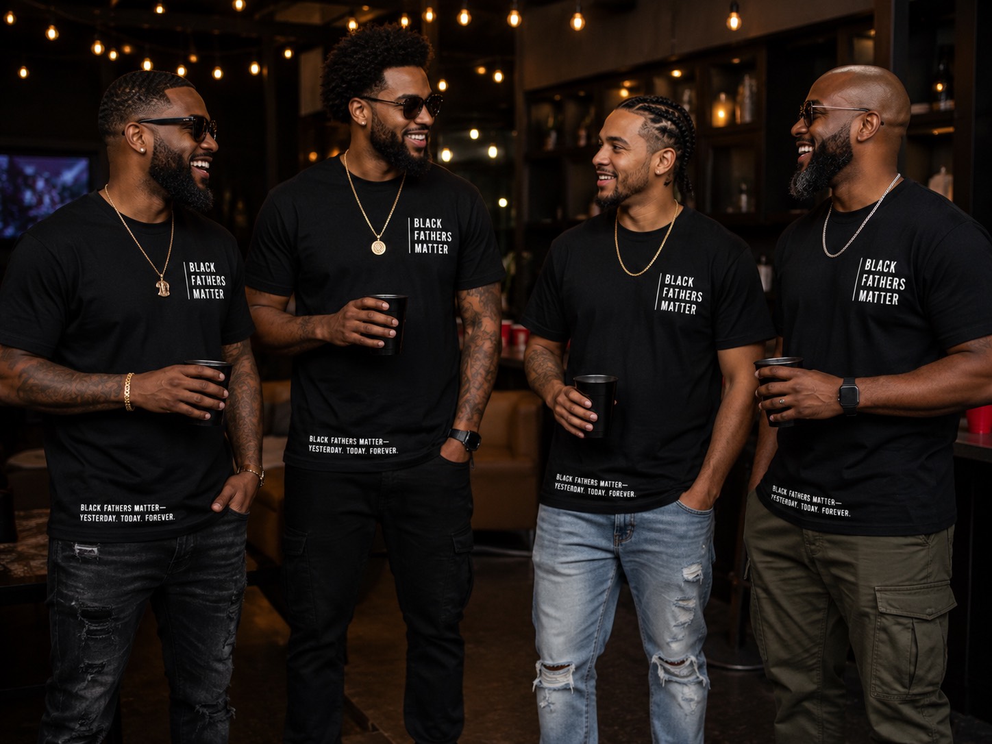 Black Fathers Matter – Yesterday. Today. Forever. Tee (Black) – Image 2