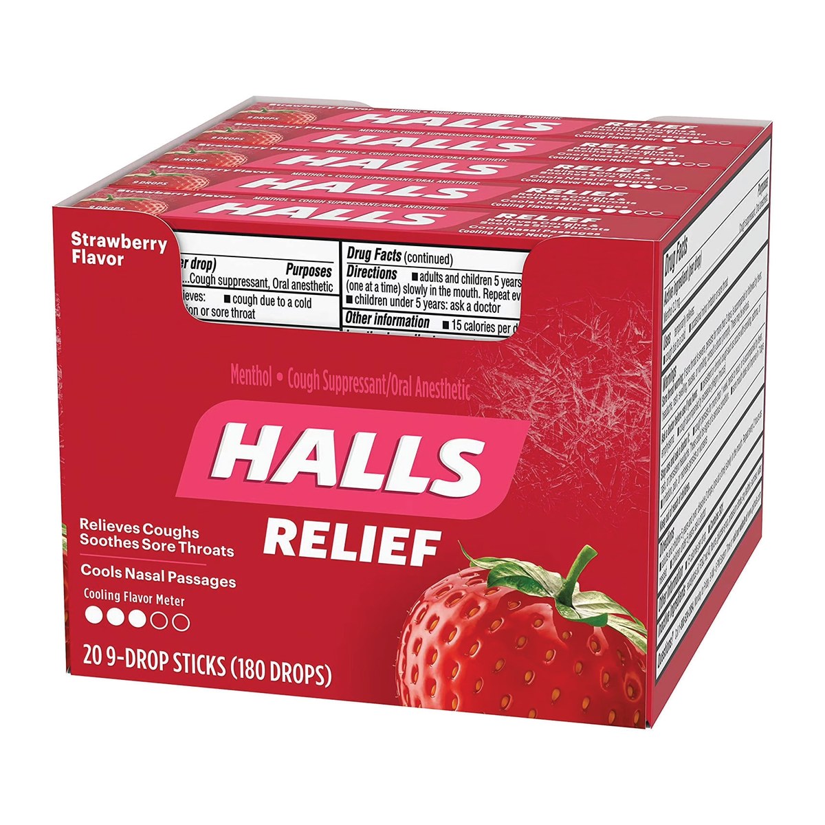 Halls Strawberry Flavored Candy 34GX – 20 Count Wholesale Pack – Image 1