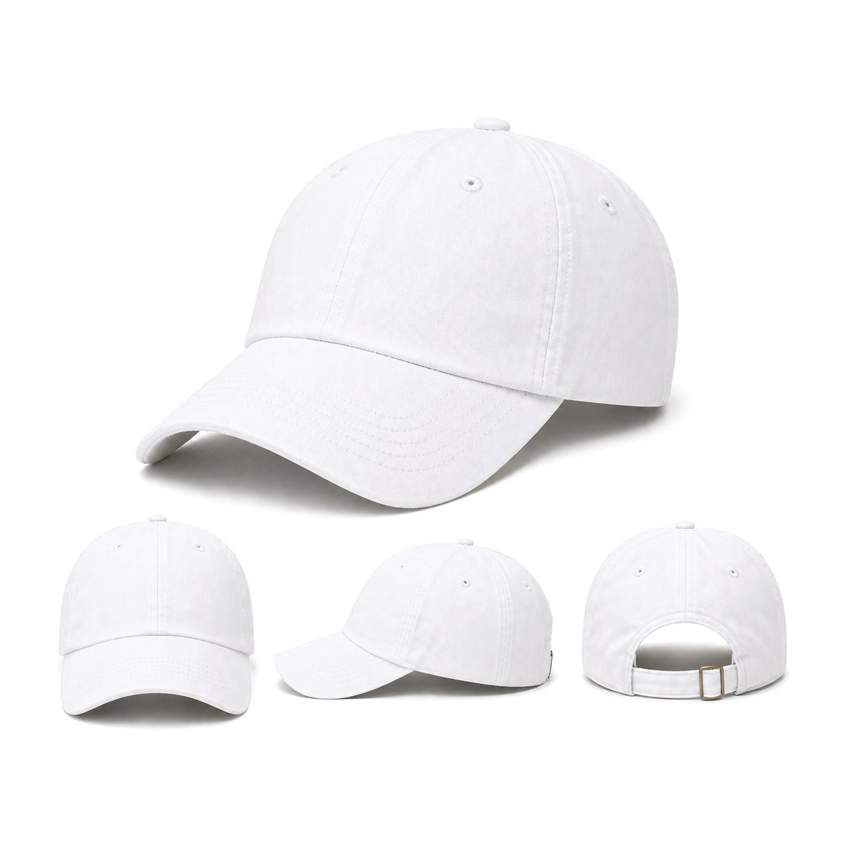 Plain Hat – 12 Count Wholesale Pack – White