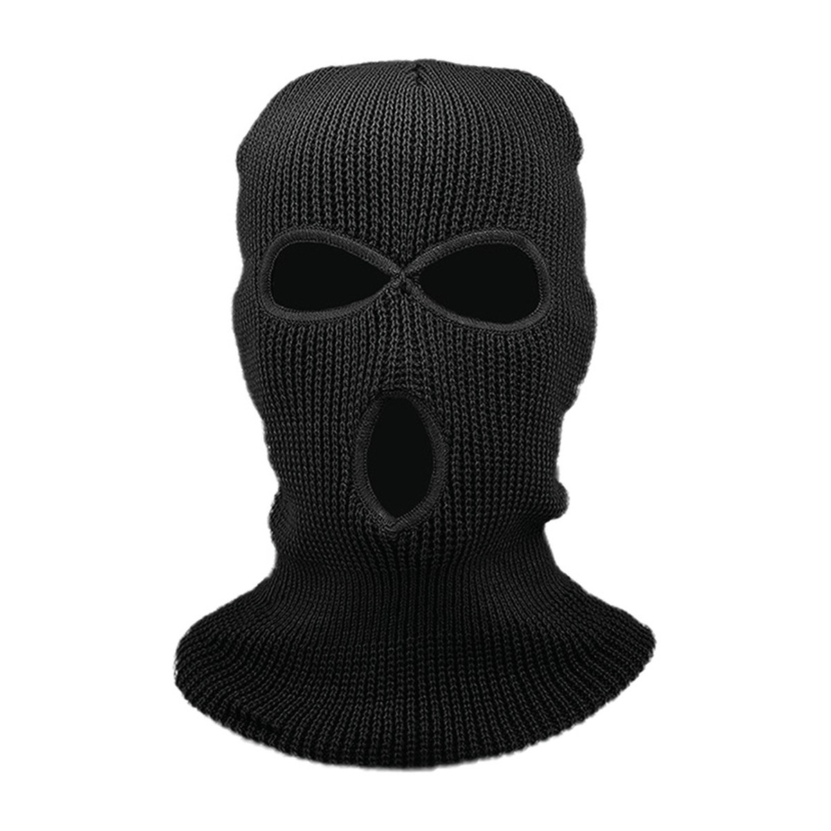 Three Holes Face Mask – 12 Count Wholesale Pack – Black