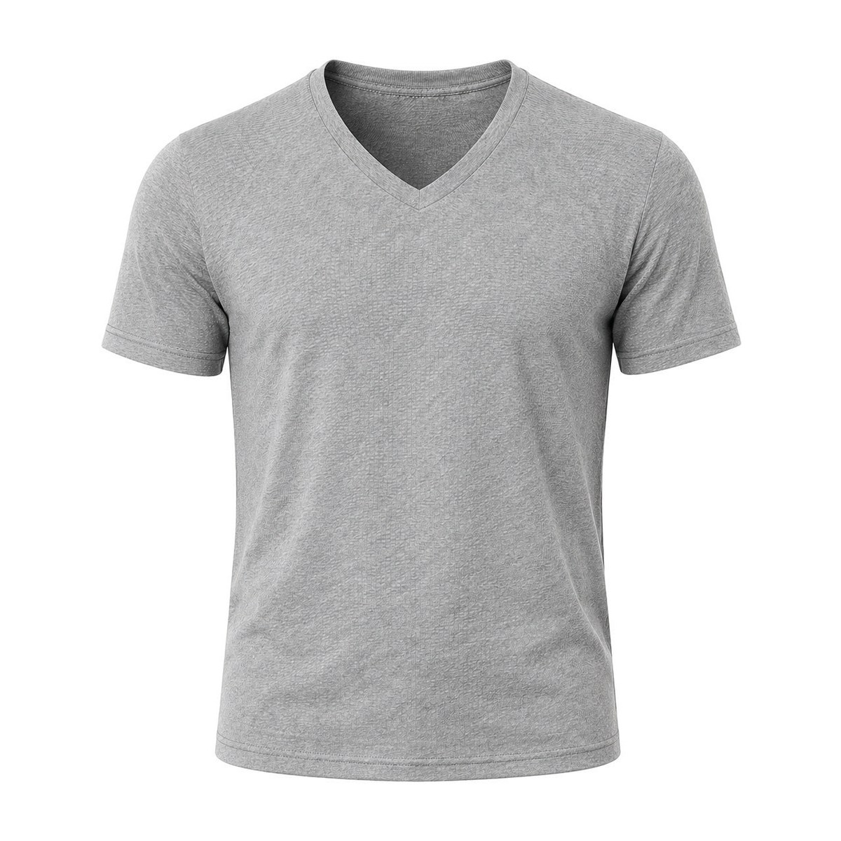 V-Neck T-Shirt – 6 Count Wholesale Pack – Grey, 6XL