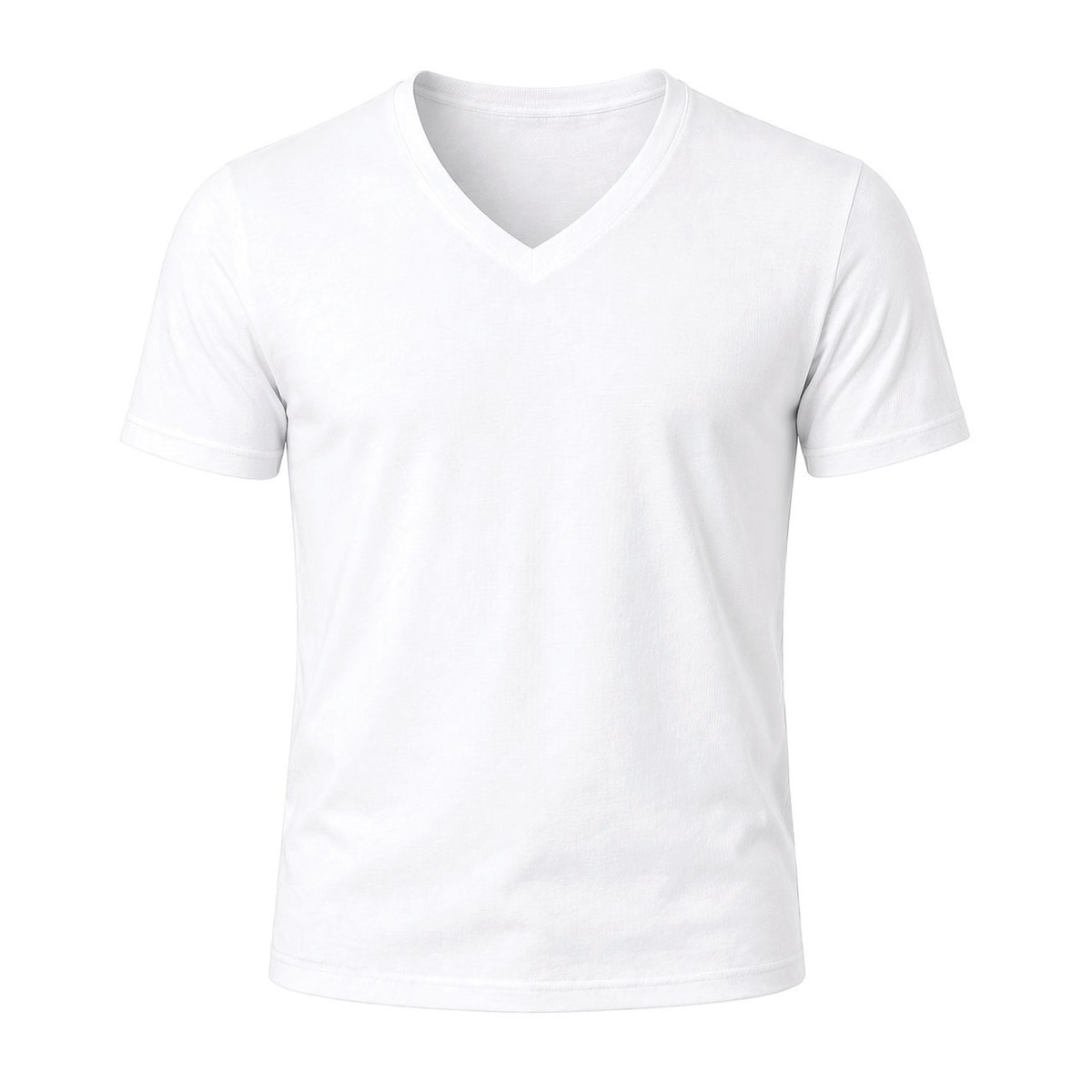 V-Neck T-Shirt – 6 Count Wholesale Pack – White, 2XL