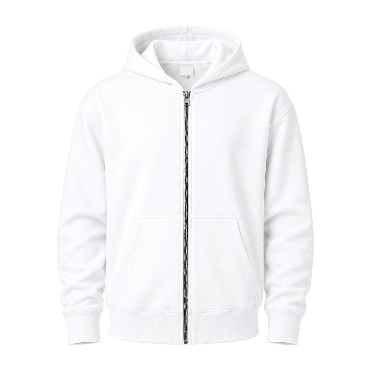 Zipper Hoodie – 1 Count Wholesale Pack – White, XL