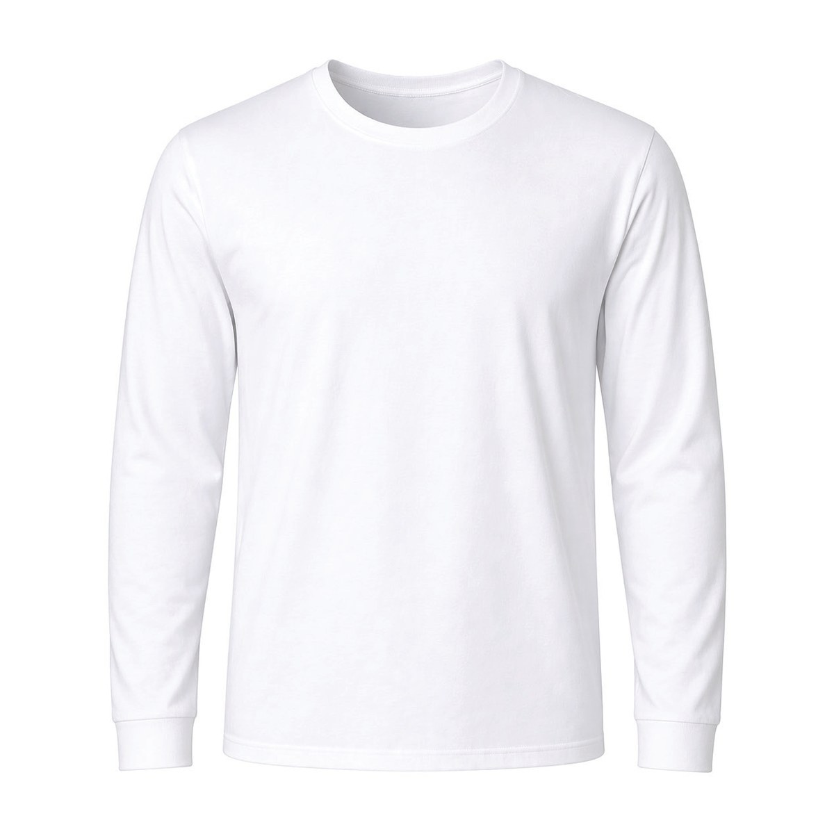 Long Sleeve T-Shirt – 6 Count Wholesale Pack – White, Large