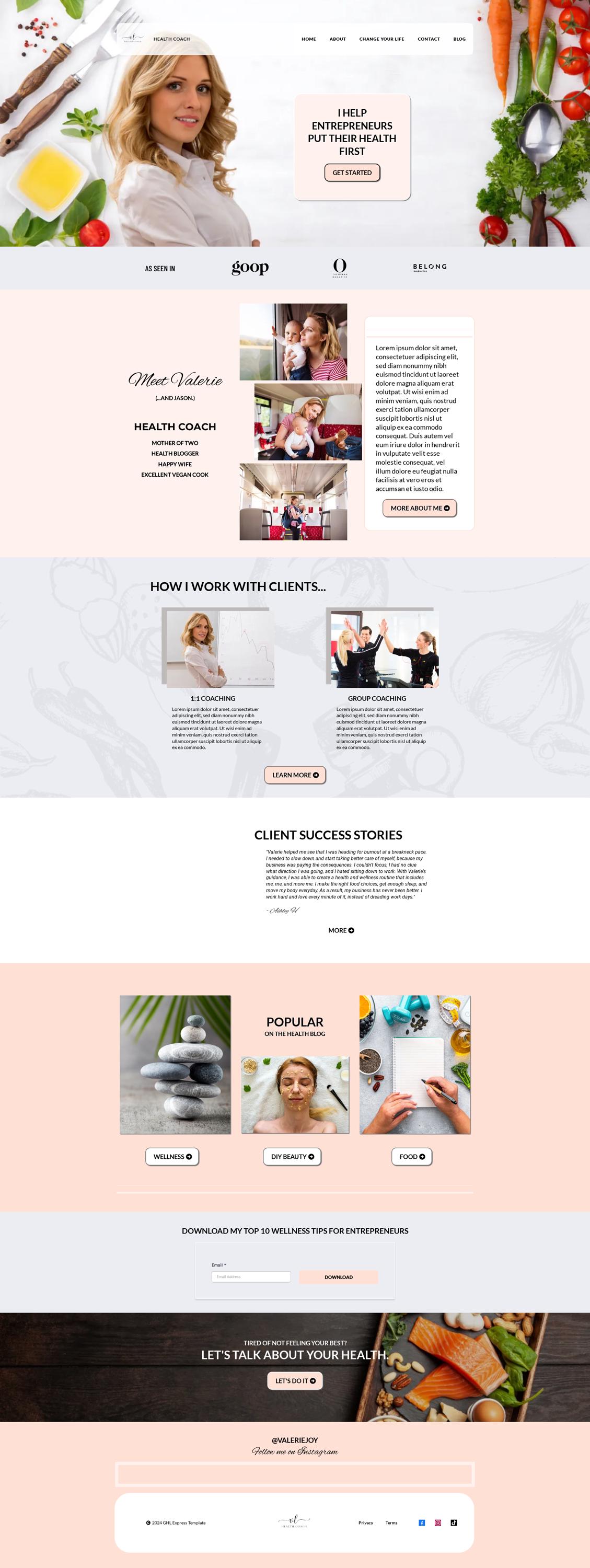 Health Coach Website Template – Image 2